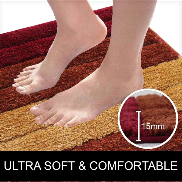LUXE HOME INTERNATIONAL Bath Mat Super Soft Non Slip Mat For Bathroom, Bedroom, Living Room - 40x60 cm, Cherry