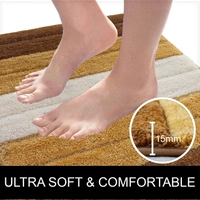 LUXE HOME INTERNATIONAL Bath Mat Super Soft Non Slip Mat For Bathroom, Bedroom, Living Room - 40x60 cm, Tobacco