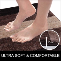 LUXE HOME INTERNATIONAL Bath Mat Super Soft Non Slip Mat For Bathroom, Bedroom, Living Room - 40x60 cm, Walnut