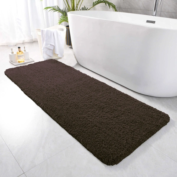 LUXE HOME INTERNATIONAL Runner Newman Microfiber 2500 GSM Anti Slip ( Arabic Coffee, 2x5 Ft, Pack of 1 ) - 2x5 Ft, Arabic Coffee