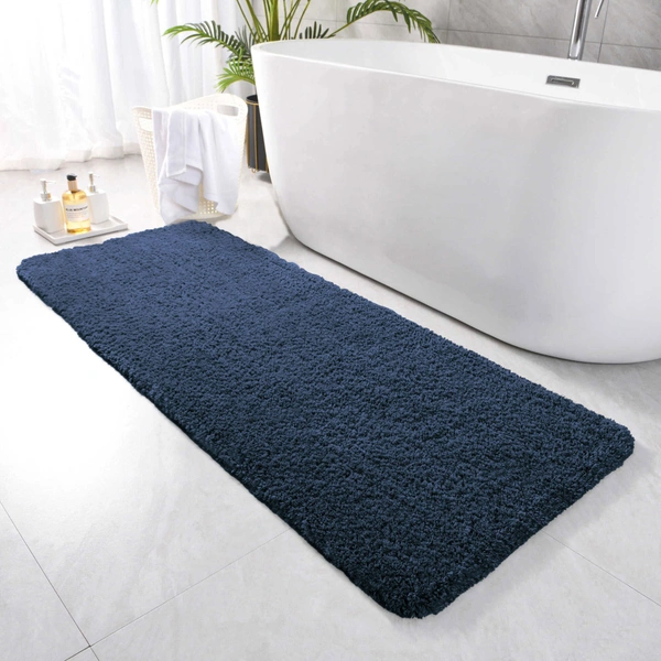 LUXE HOME INTERNATIONAL Runner Newman Microfiber 2500 GSM Anti Slip ( Navy Blue, 2x5 Ft, Pack of 1 ) - 2x5 Ft, Navy Blue
