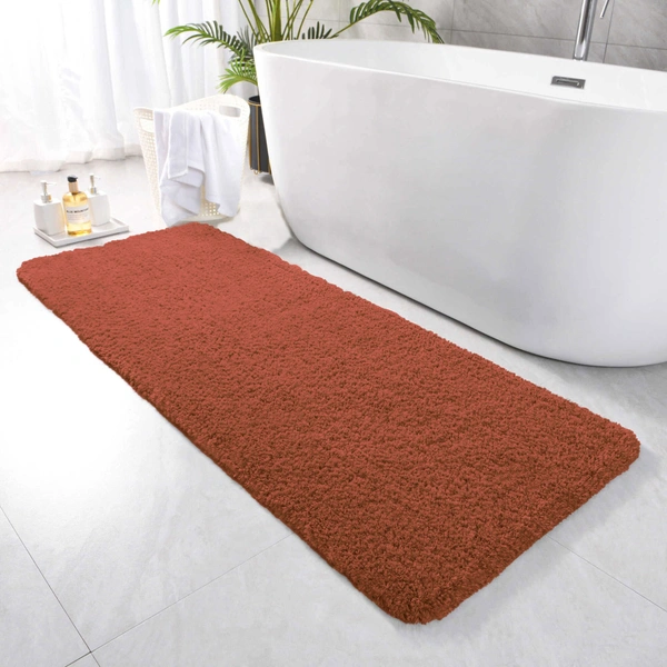 LUXE HOME INTERNATIONAL Runner Newman Microfiber 2500 GSM Anti Slip ( Rust, 2x5 Ft, Pack of 1 ) - 2x5 Ft, Rust