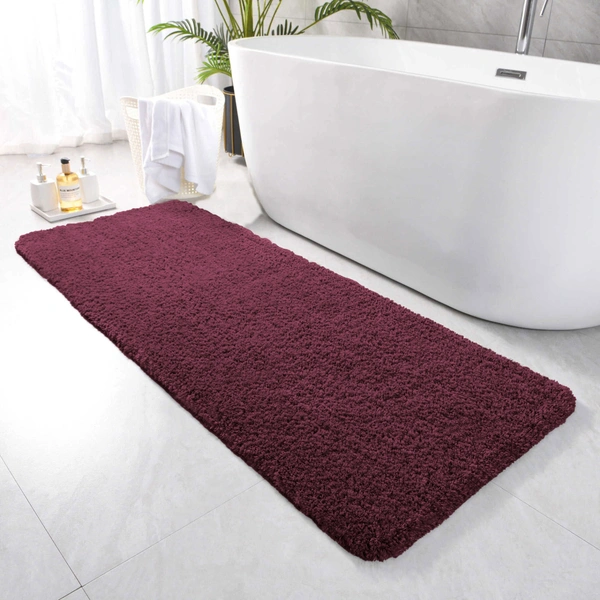 LUXE HOME INTERNATIONAL Runner Newman Microfiber 2500 GSM Anti Slip ( wine, 2x5 Ft, Pack of 1 ) - 2x5 Ft, wine