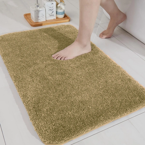 LUXE HOME INTERNATIONAL Bathmat Newman Microfiber 2500 GSM Anti Slip ( Anti, 40x60 cm, Pack of 1 ) - 40x60 cm, Anti Gold