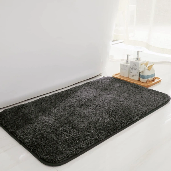 LUXE HOME INTERNATIONAL Bathmat Newman Microfiber 2500 GSM Anti Slip ( Arabic Coffee, 45x75 cm, Pack of 1 ) - Arabic Coffee