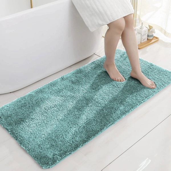 LUXE HOME INTERNATIONAL Luxe Home Newman Bath Mat ( 60x90 cm ) Bathroom Mat - Aqua | Soft, Non Slip, Washable | Door Mats for Home or Kitchen Mat for Floor - 60x90 cm, Aqua