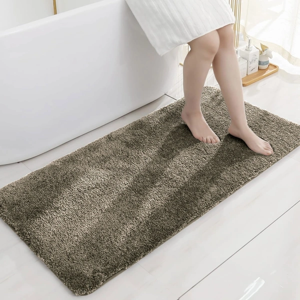 LUXE HOME INTERNATIONAL Bathmat Newman Microfiber 2500 GSM Anti Slip ( taupe, 60x90 cm, Pack of 1 ) - 60x90 cm, taupe