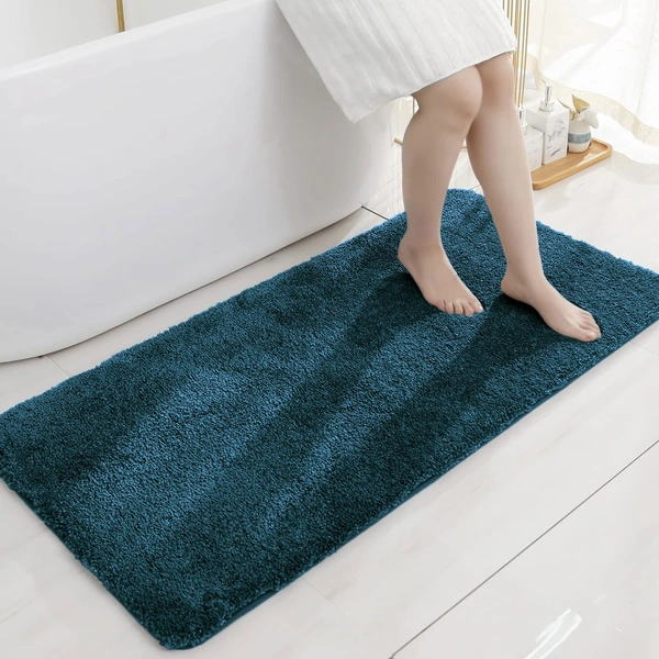 LUXE HOME INTERNATIONAL Bathmat Newman Microfiber 2500 GSM Anti Slip ( Teal, 60x90 cm, Pack of 1 ) - 60x90 cm, Teal