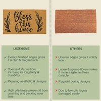 Luxe Home International Bless This Home Printed Design Coir Doormat for Entrance (71 x 45 cm ) - 71x 45 Cm, Gold