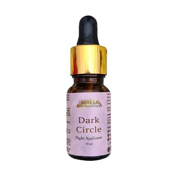 LUXE HOME INTERNATIONAL NUSKAA Organics Under Eye Cream Dark Circles and Wrinkles Removal Night Applicator Oil for Women, 10 ml