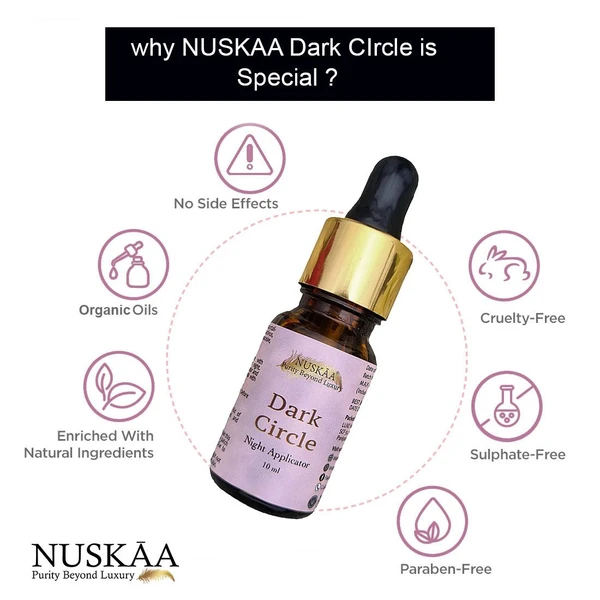 LUXE HOME INTERNATIONAL NUSKAAOrganicsUnderEyeCreamDarkCirclesandWrinklesRemovalNightApplicatorOilforWomen,10ml