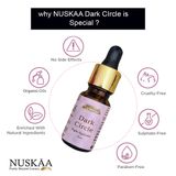 LUXE HOME INTERNATIONAL NUSKAA Organics Under Eye Cream Dark Circles and Wrinkles Removal Night Applicator Oil for Women, 10 ml - Brown