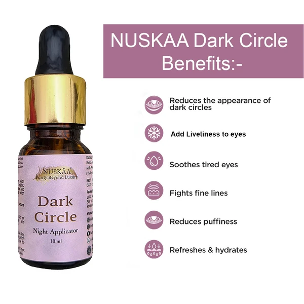 LUXE HOME INTERNATIONAL NUSKAAOrganicsUnderEyeCreamDarkCirclesandWrinklesRemovalNightApplicatorOilforWomen,10ml - Brown