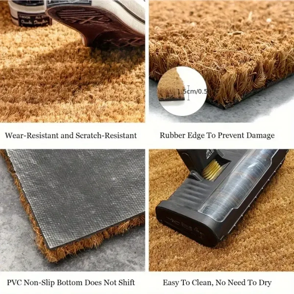 Luxe Home International Bicycle Design Coir Doormat for Entrance (71 x 45 cm ) - 71x 45 Cm, Gold