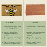 Luxe Home International Bee Design Coir Doormat for Entrance (71 x 45 cm ) - 71x 45 Cm, Gold