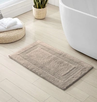 LUXE HOME INTERNATIONAL Bath Mat Cotton Super Soft Absorbent Paris Mat, Hotel Bath Mat for Bathroom, Kitchen, Doormat, Floor mat - 40x60 cm, Peanut