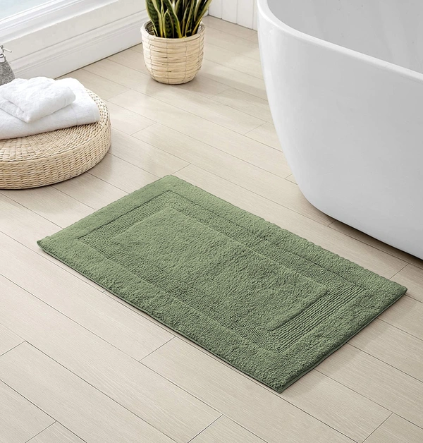 LUXE HOME INTERNATIONAL Bath Mat Cotton Super Soft Absorbent Paris Mat, Hotel Bath Mat for Bathroom, Kitchen, Doormat, Floor mat - 40x60 cm, Pista