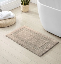 LUXE HOME INTERNATIONAL Bath Mat Cotton Super Soft Absorbent Paris Mat, Hotel Bath Mat for Bathroom, Kitchen, Doormat, Floor mat - 40x60 cm, Walnut