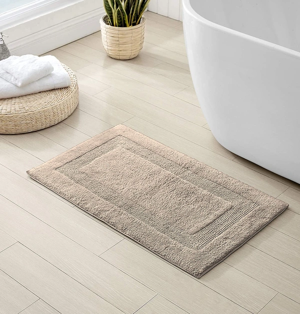 LUXE HOME INTERNATIONAL Bath Mat Cotton Super Soft Absorbent Paris Mat, Hotel Bath Mat for Bathroom, Kitchen, Doormat, Floor mat - 40x60 cm, Walnut