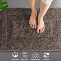 LUXE HOME INTERNATIONAL Bath Mat Cotton Super Soft Absorbent Paris Mat, Hotel Bath Mat for Bathroom, Kitchen, Doormat, Floor mat - 40x60 cm, Coffee