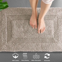 LUXE HOME INTERNATIONAL Bath Mat Cotton Super Soft Absorbent Paris Mat, Hotel Bath Mat for Bathroom, Kitchen, Doormat, Floor mat - 40x60 cm, Peanut