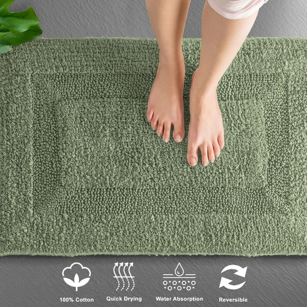 LUXE HOME INTERNATIONAL Bath Mat Cotton Super Soft Absorbent Paris Mat, Hotel Bath Mat for Bathroom, Kitchen, Doormat, Floor mat - 40x60 cm, Pista