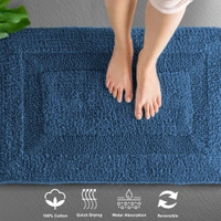 LUXE HOME INTERNATIONAL Bath Mat Cotton Super Soft Absorbent Paris Mat, Hotel Bath Mat for Bathroom, Kitchen, Doormat, Floor mat - 40x60 cm, Teal