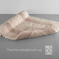 LUXE HOME INTERNATIONAL Bath Mat Cotton Super Soft Absorbent Paris Mat, Hotel Bath Mat for Bathroom, Kitchen, Doormat, Floor mat - 40x60 cm, Peanut