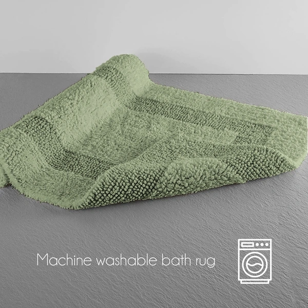 LUXE HOME INTERNATIONAL Bath Mat Cotton Super Soft Absorbent Paris Mat, Hotel Bath Mat for Bathroom, Kitchen, Doormat, Floor mat - 40x60 cm, Pista