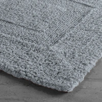 LUXE HOME INTERNATIONAL Bath Mat Cotton Super Soft Absorbent Paris Mat, Hotel Bath Mat for Bathroom, Kitchen, Doormat, Floor mat - 40x60 cm, Silver