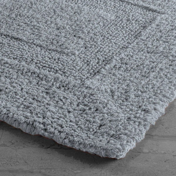 LUXE HOME INTERNATIONAL Bath Mat Cotton Super Soft Absorbent Paris Mat, Hotel Bath Mat for Bathroom, Kitchen, Doormat, Floor mat - 40x60 cm, Silver