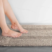 LUXE HOME INTERNATIONAL Bath Mat Cotton Super Soft Absorbent Paris Mat, Hotel Bath Mat for Bathroom, Kitchen, Doormat, Floor mat - 40x60 cm, Peanut