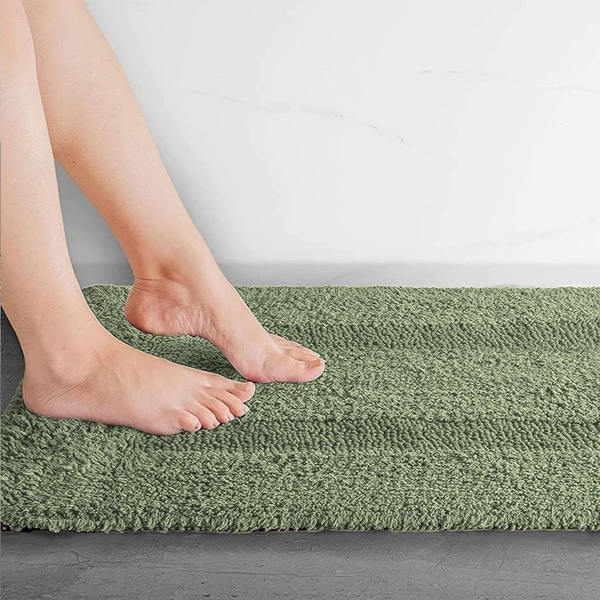 LUXE HOME INTERNATIONAL Bath Mat Cotton Super Soft Absorbent Paris Mat, Hotel Bath Mat for Bathroom, Kitchen, Doormat, Floor mat - 40x60 cm, Pista