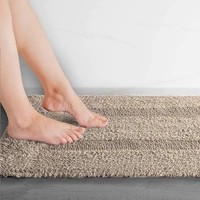 LUXE HOME INTERNATIONAL Bath Mat Cotton Super Soft Absorbent Paris Mat, Hotel Bath Mat for Bathroom, Kitchen, Doormat, Floor mat - 40x60 cm, Walnut