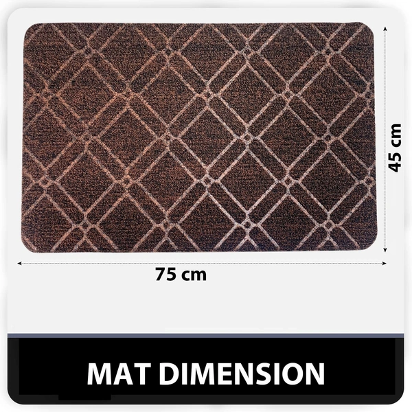 LUXE HOME INTERNATIONAL Phuket PVC Loop Utility Anti-Fatigue Kitchen Mat Non-Slip Cushioned Comfort Mat - Plaid Pattern Standing Desk Mat - Waterproof and Easy to Clean for Home and Office - 40x60 cm, Brown