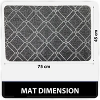 LUXE HOME INTERNATIONAL Phuket PVC Loop Utility Anti-Fatigue Kitchen Mat Non-Slip Cushioned Comfort Mat - Plaid Pattern Standing Desk Mat - Waterproof and Easy to Clean for Home and Office - 40x60 cm, Grey