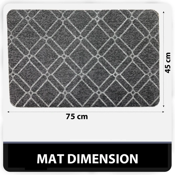 LUXE HOME INTERNATIONAL Phuket PVC Loop Utility Anti-Fatigue Kitchen Mat Non-Slip Cushioned Comfort Mat - Plaid Pattern Standing Desk Mat - Waterproof and Easy to Clean for Home and Office - 40x60 cm, Grey