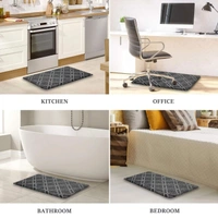 LUXE HOME INTERNATIONAL Phuket PVC Loop Utility Anti-Fatigue Kitchen Mat Non-Slip Cushioned Comfort Mat - Plaid Pattern Standing Desk Mat - Waterproof and Easy to Clean for Home and Office - 40x60 cm, Grey