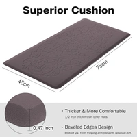 LUXE HOME INTERNATIONAL Anti-Fatigue (45x75 cm) Kitchen Mat – Cushioned Support, Stylish and Durable, Easy to Clean, Non-Slip Bottom – Ideal for Kitchen, Desk, Laundry, Garage - 45x75 cm, Brown