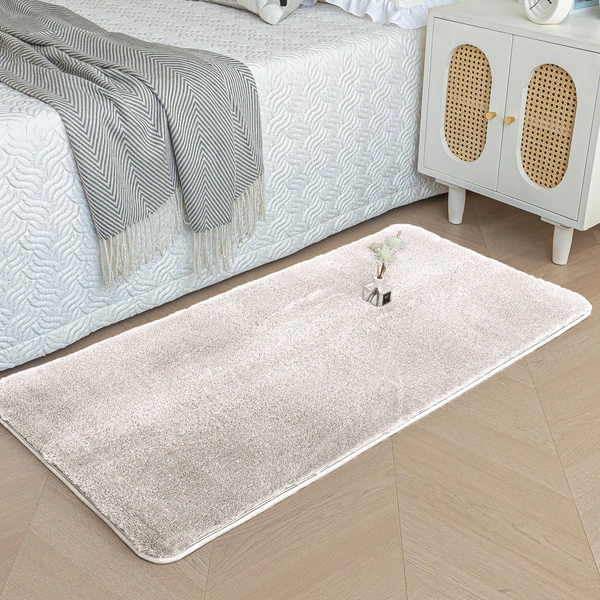 LUXE HOME INTERNATIONAL Rabbit Fur Super Soft Non Slip Mat for Bathroom, Bedroom - 60x90 cm, Skin