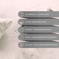 LUXE HOME INTERNATIONAL Rectangular Bath Mat Super Soft Anti Skid Rabbit Fur (1000 GSM) Bathroom Mats for Bedroom, Door, Kitchen Floor (60 X 90 Cm, Skin) Pack of 1 - 60x90 cm, Skin