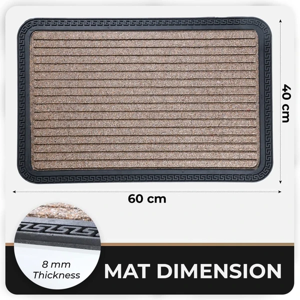 LUXE HOME INTERNATIONAL Luxe Home Rubber Doormats Entrance Foot mate water absorbing Door Mat For Bathroom Floor, Room Mats, Size 40x60 cm, Beige - Beige