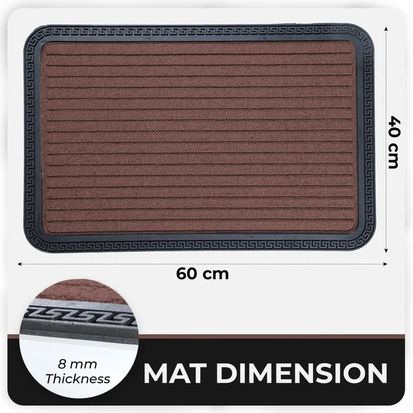 LUXE HOME INTERNATIONAL Luxe Home Rubber Doormats Entrance Foot mate water absorbing Door Mat For Bathroom Floor, Room Mats, Size 40x60 cm, Brown - Brown