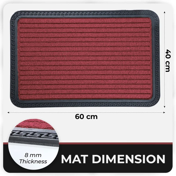 LUXE HOME INTERNATIONAL LuxeHomeRubberDoormatsEntranceFootmatewaterabsorbingDoorMatForBathroomFloor,RoomMats,Size40x60cm,Red - Grey