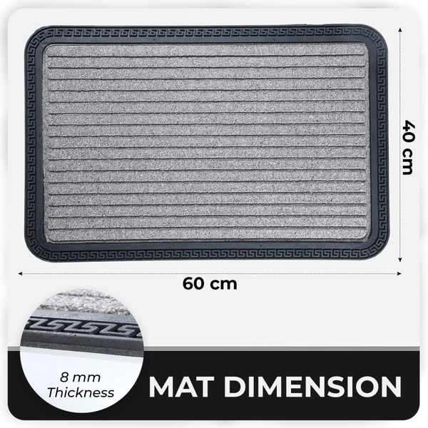 LUXE HOME INTERNATIONAL Luxe Home Rubber Doormats Entrance Foot mate water absorbing Door Mat For Bathroom Floor, Room Mats, Size 40x60 cm, Silver - Red