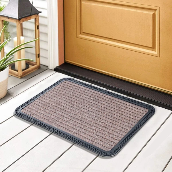 LUXE HOME INTERNATIONAL Luxe Home Rubber Doormats Entrance Foot mate water absorbing Door Mat For Bathroom Floor, Room Mats, Size 40x60 cm, Beige - Beige