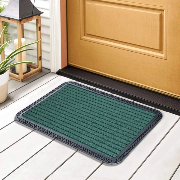 LUXE HOME INTERNATIONAL Luxe Home Rubber Doormats Entrance Foot mate water absorbing Door Mat For Bathroom Floor, Room Mats, Size 40x60 cm, Green - Green