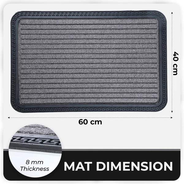 LUXE HOME INTERNATIONAL Luxe Home Rubber Doormats Entrance Foot mate water absorbing Door Mat For Bathroom Floor, Room Mats, Size 40x60 cm, Red - Grey