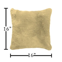 LUXE HOME INTERNATIONAL Cushion Cover 16 inch x 16 inch Duble Side Rabbit Fur Diamond Design Covers Set of 2 for Sofa, Bedroom, livingroom - 16"x16", Gold