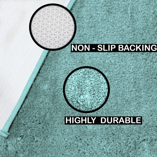 LUXE HOME INTERNATIONAL Luxe Home Newman Bath Mat ( 60x90 cm ) Bathroom Mat - Aqua | Soft, Non Slip, Washable | Door Mats for Home or Kitchen Mat for Floor - 60x90 cm, Aqua